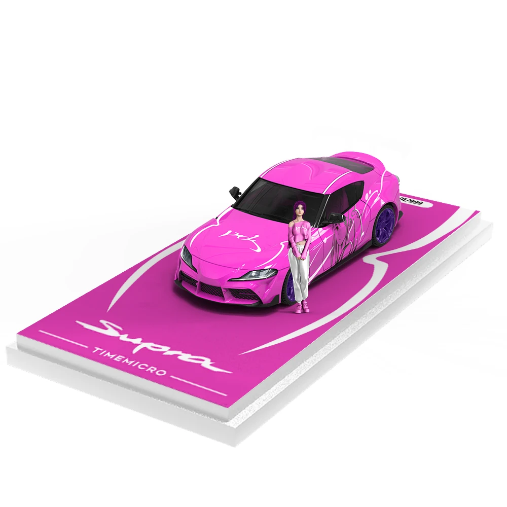 

TimeMicro 1:64 Supra A90 Pink girl-painted alloy car model