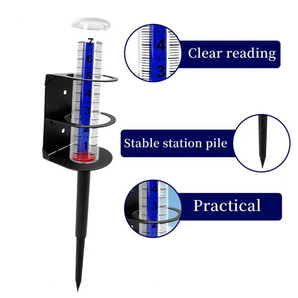 Прочный датчик дождя, уличный датчик дождя с металлическим колком, измеритель воды, трубка, садовый газон, двор, патио, точное крепление