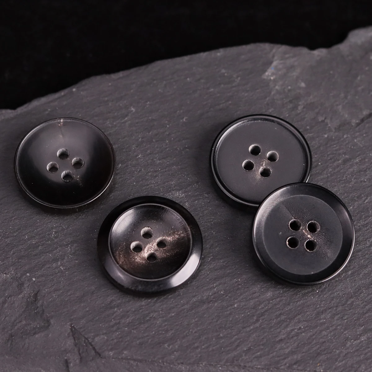 6pcs Classic Real Horn Button Set for Suit Jacket Blazer Coat High Quality Wide Rim Natural Buttons for Clothing Multiple Styles