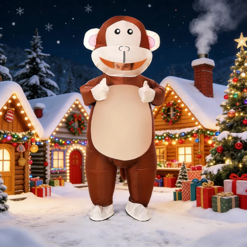 

Надувной костюм обезьяны с большим ртом, надувной костюм для всего тела для взрослых, надувной костюм для косплея на Рождество, Хэллоуин, карнавал