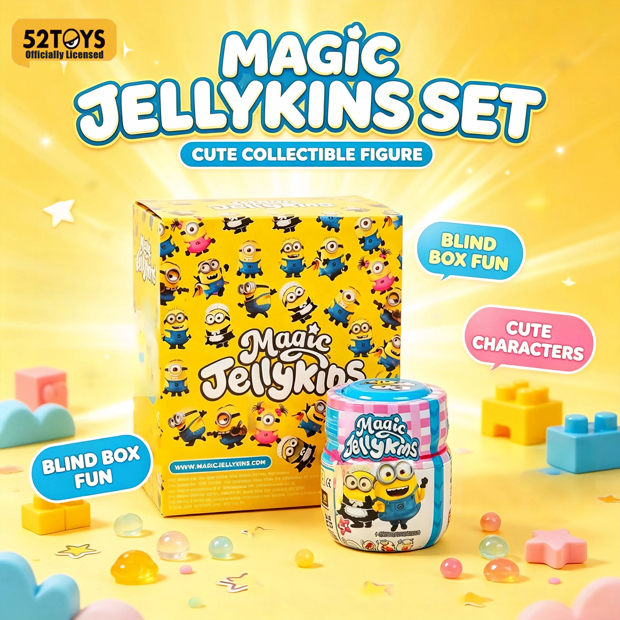 Minions Surprise Magic Jellykins Peluche. Ponga agua en el recipiente, agítelo y descubra su nuevo juguete antiestrés de peluche.