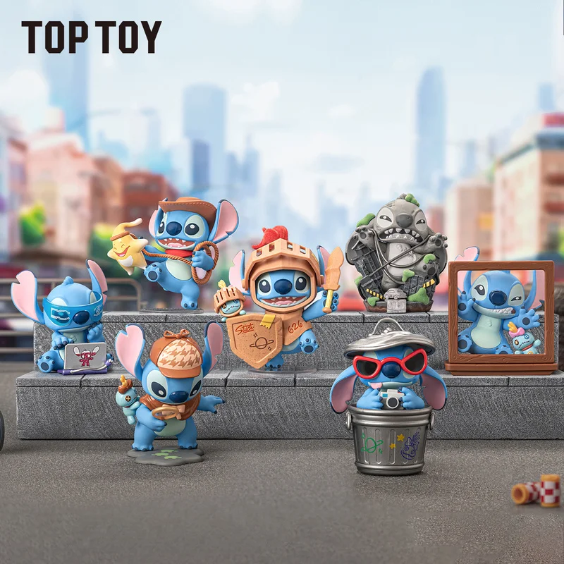 

Подлинная серия Stitch City Adventure, слепая коробка из ПВХ, милая модель стежка, декор куклы, коллекционная фигурка, игрушка, загадочная коробка, подарки на день рождения