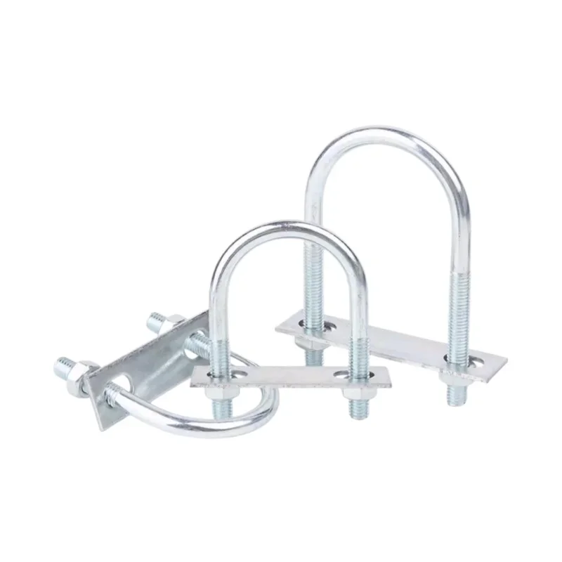 Verzinkte U-Bolzen-Rohrklemme mit Plattenmutter M10 M12 U-förmige Klemme mit Schnalle – Detail 4