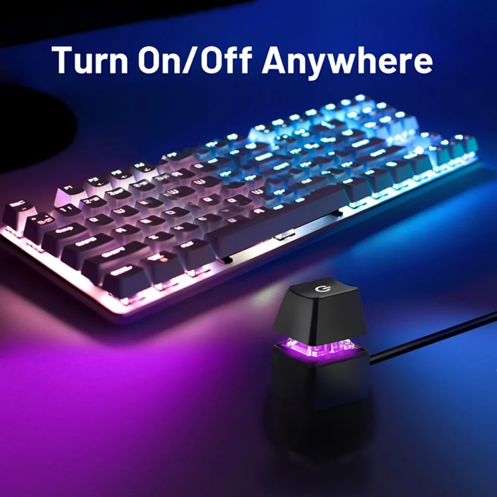 Desktop computer power button external remote start PC motherboard switch reset button extension cable colorful