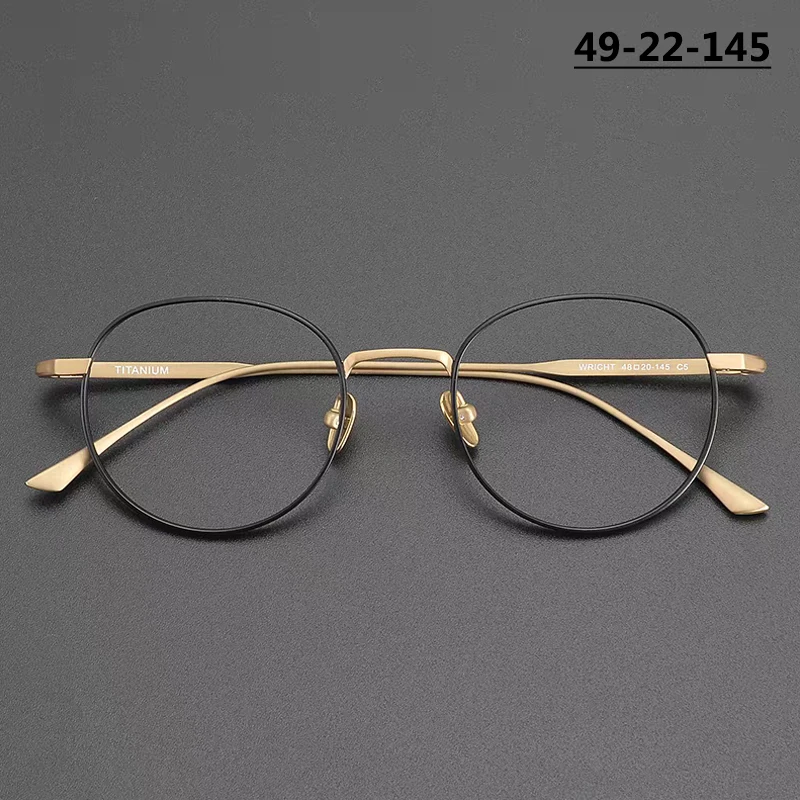 Japanese Handmade Pure Titanium Glasses Frame Men Women Fashion Eyeglasses High-end Circle Spectacles Ultralight Simple Eyewear