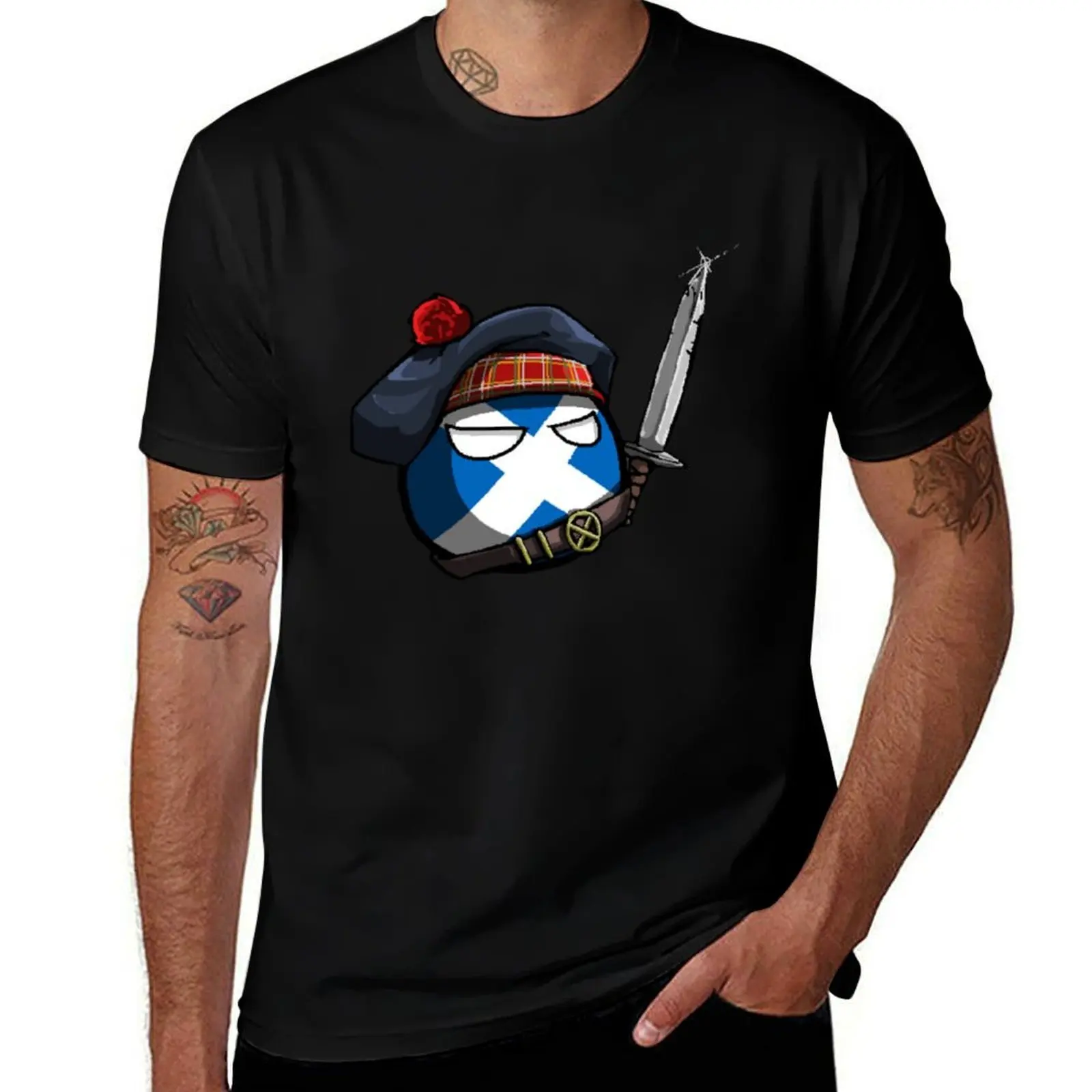 

Scotlandball (Countryball) T-Shirt t shirts for man graphic funny t shirt custom print T-Shirt