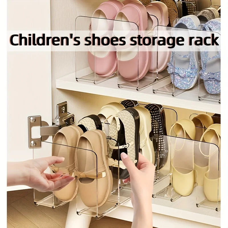 4 Grids Shoe Storage Device Shelf Saves Space Children's Shoes Storage Box Shoe Box Student Dormitory Shoe Cabinet Shoe Rack