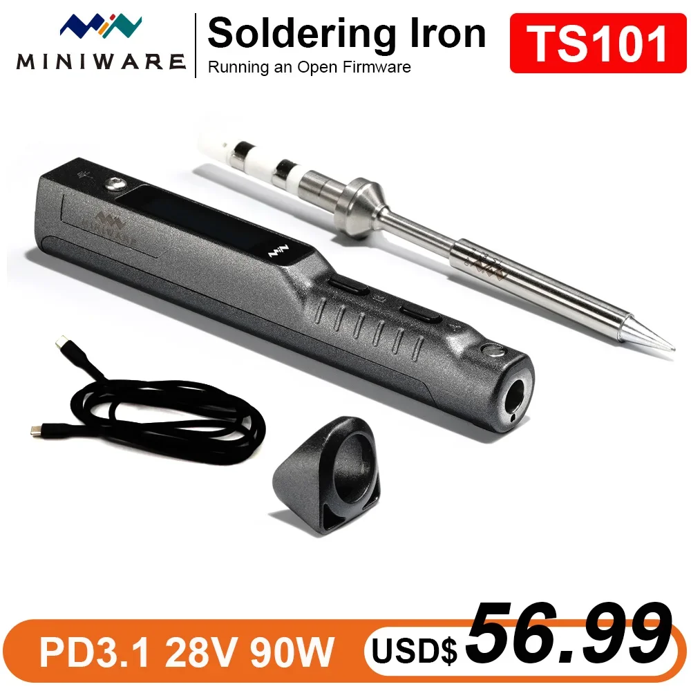 Miniware TS101 BC2 Smart Soldering Iron 90W PD3.1 Adjustable Temperature Portable LCD Programable Display Digital Solder Station