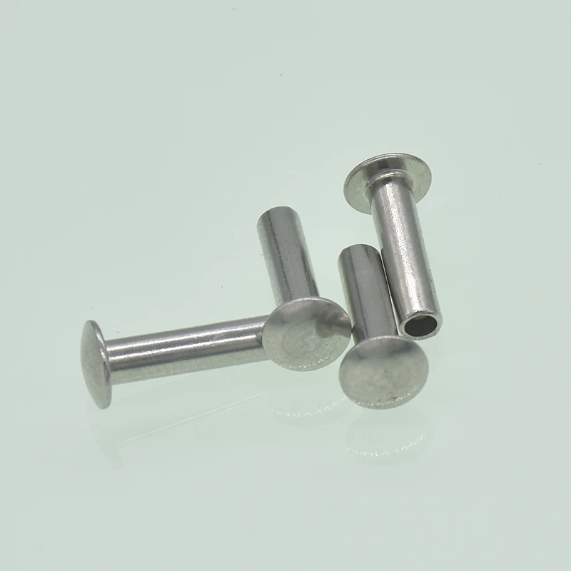 M3 M4*3/4/5/6/8/10/12/14/16/18/20/25/30mm GB873 304 Stainless Steel Oval Head Semi-Tubular Rivets Round Head Half Hollow Shank