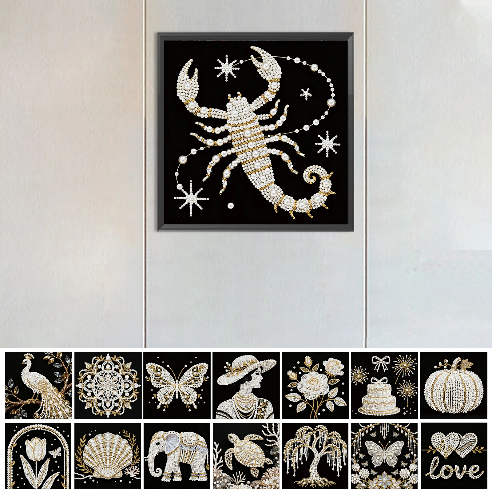 

Наборы для творчества DIY: Жемчужные картины для взрослых/начинающих, подарок, декор для дома, картины из жемчужных бусин, 25x25 см, с рамкой