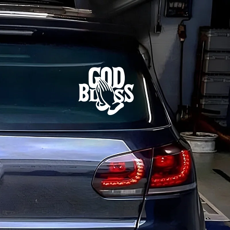 ملصقات "بارك الله" ، ملصق فينيل مقاوم للماء ، ملصقات السيارات ، أظهري إيمانك بالمسيح #3