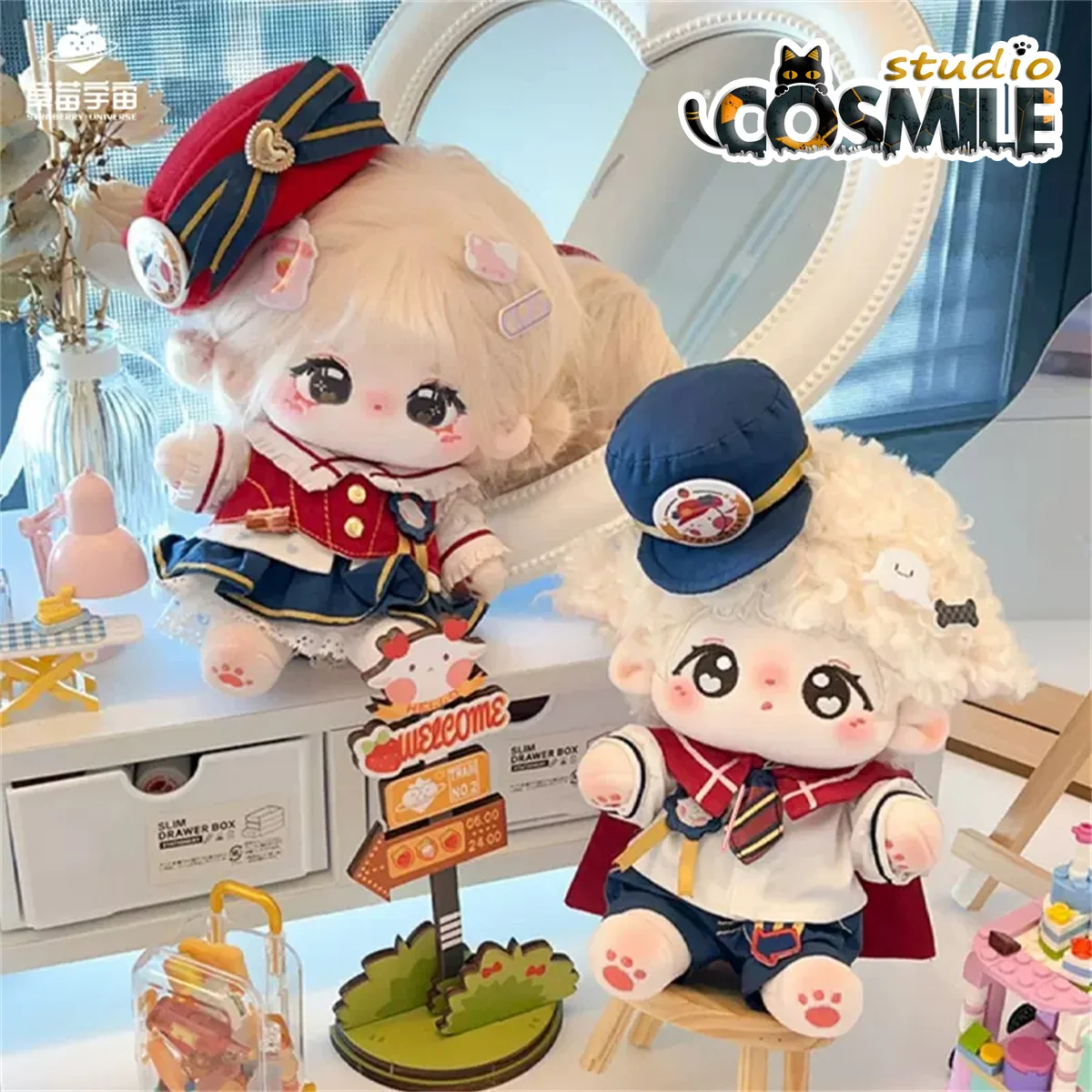 No attributes Genki Idol Star Show Ticket Navy Uniforms CP Costume for 20cm Plush Doll Doll's Clothes Dolls Accessories CM