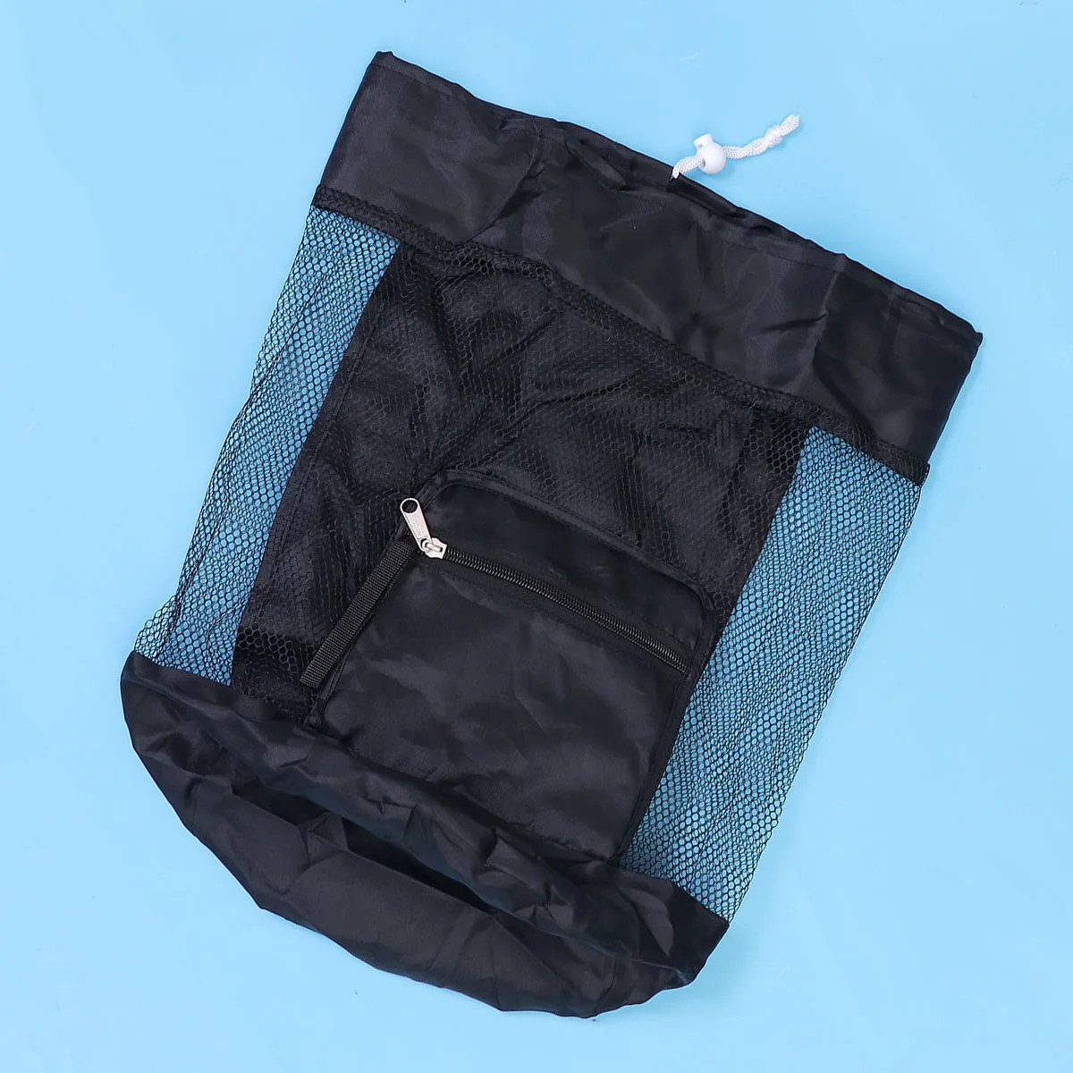 Zaino per bambini Borsa da spiaggia in rete Borsa di stoccaggio pieghevole Giocattoli di sabbia Borsa a conchiglia Borsa per attrezzi da dragaggio per adolescenti Bambini (Nero)