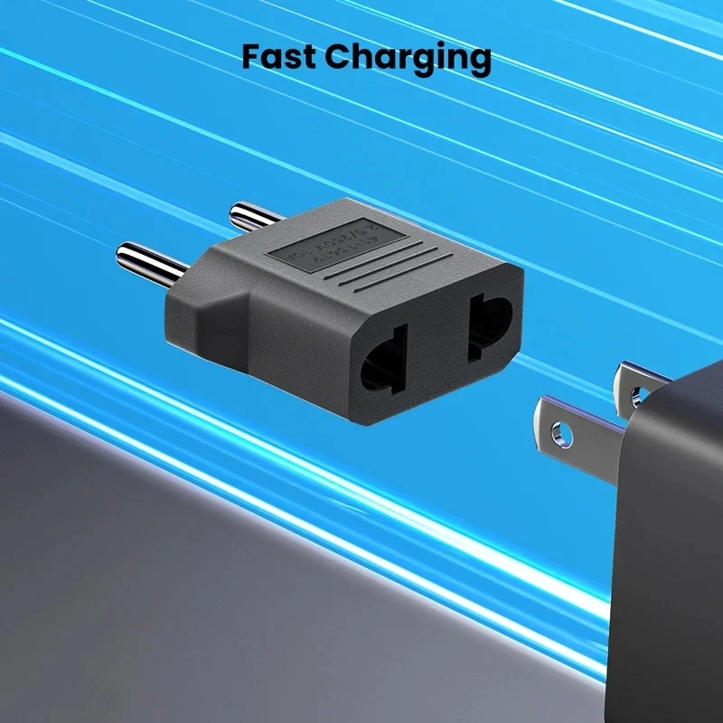 US to EU Plug Adapter Converter, 4.0/4.8mm Compatible, American China Korean to European Power Socket Adapter, Universal Travel