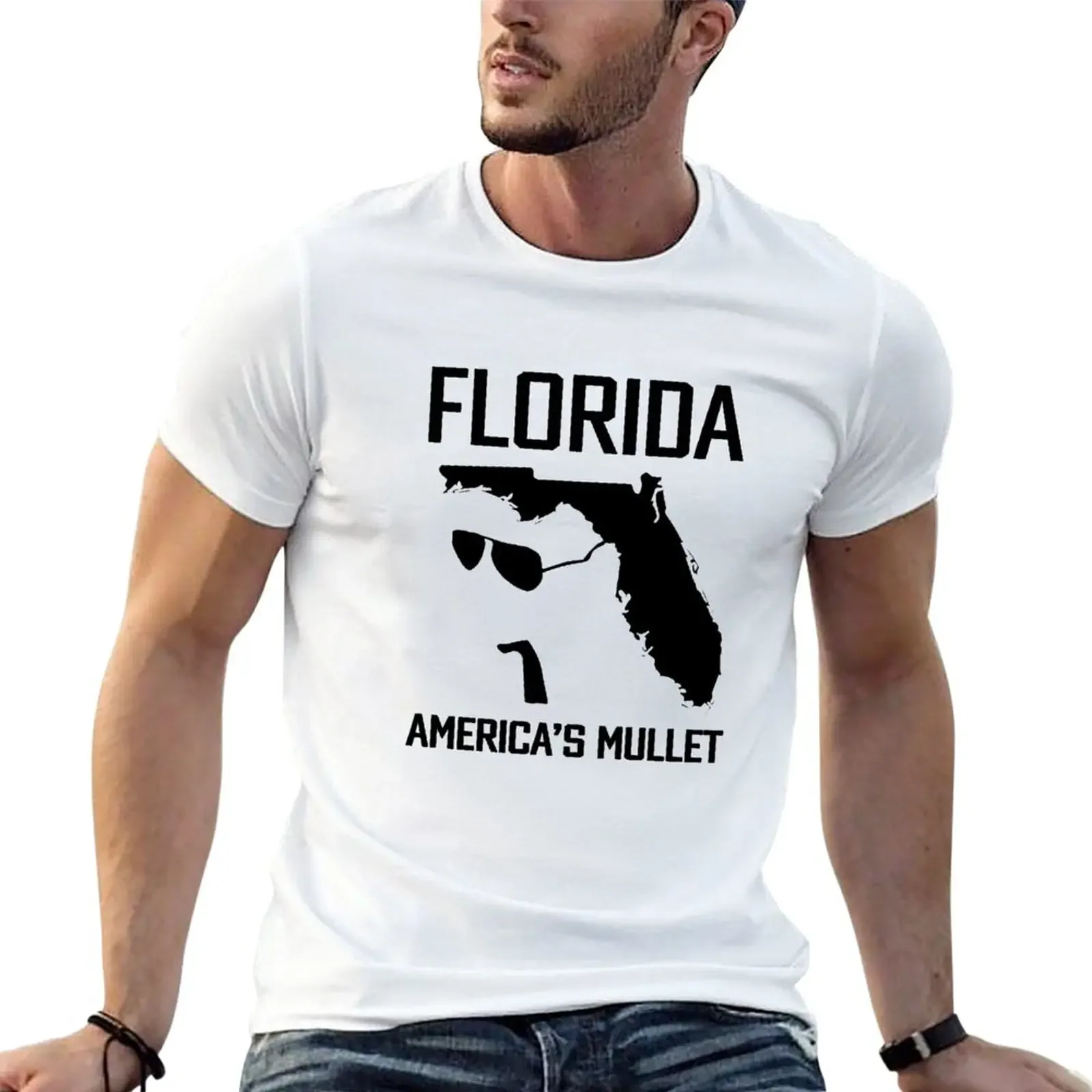 FLORIDA AMERICA'S MULLET T-Shirt for a boy summer top mens tall t shirts