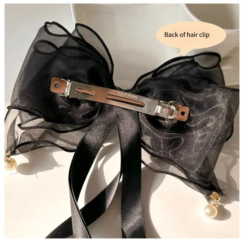 Grande griffe de cheveux en Organza, nœud en Satin, ruban, épingles à cheveux de printemps, support queue de cheval, accessoires pour femmes, ornements, couvre-chef