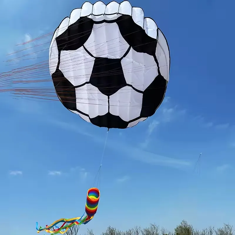 3D 6M ยาวลอยหางฟุตบอล Soft Kite กลางแจ้งบินบนชายหาด Professional Kite Easy TO Fly ฉีกขาดเก็บกระเป๋า