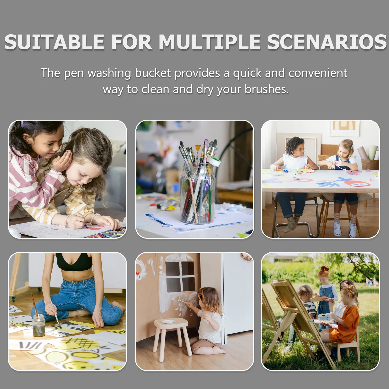 

1 шт. Премиум-ведро для мытья кистей из нержавеющей стали для художников, студенческих студий, очиститель для кистей для масляной живописи, таз для мытья кистей