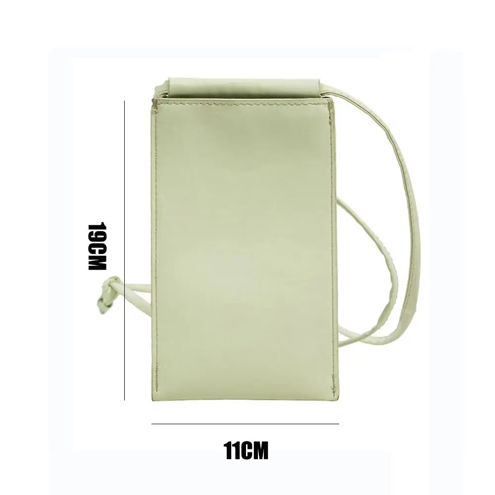 High Quality Simple PU Leather Phone Shoulder Bag Solid Color Small Coin Purse Casual Crossbody Handbags for Women Female