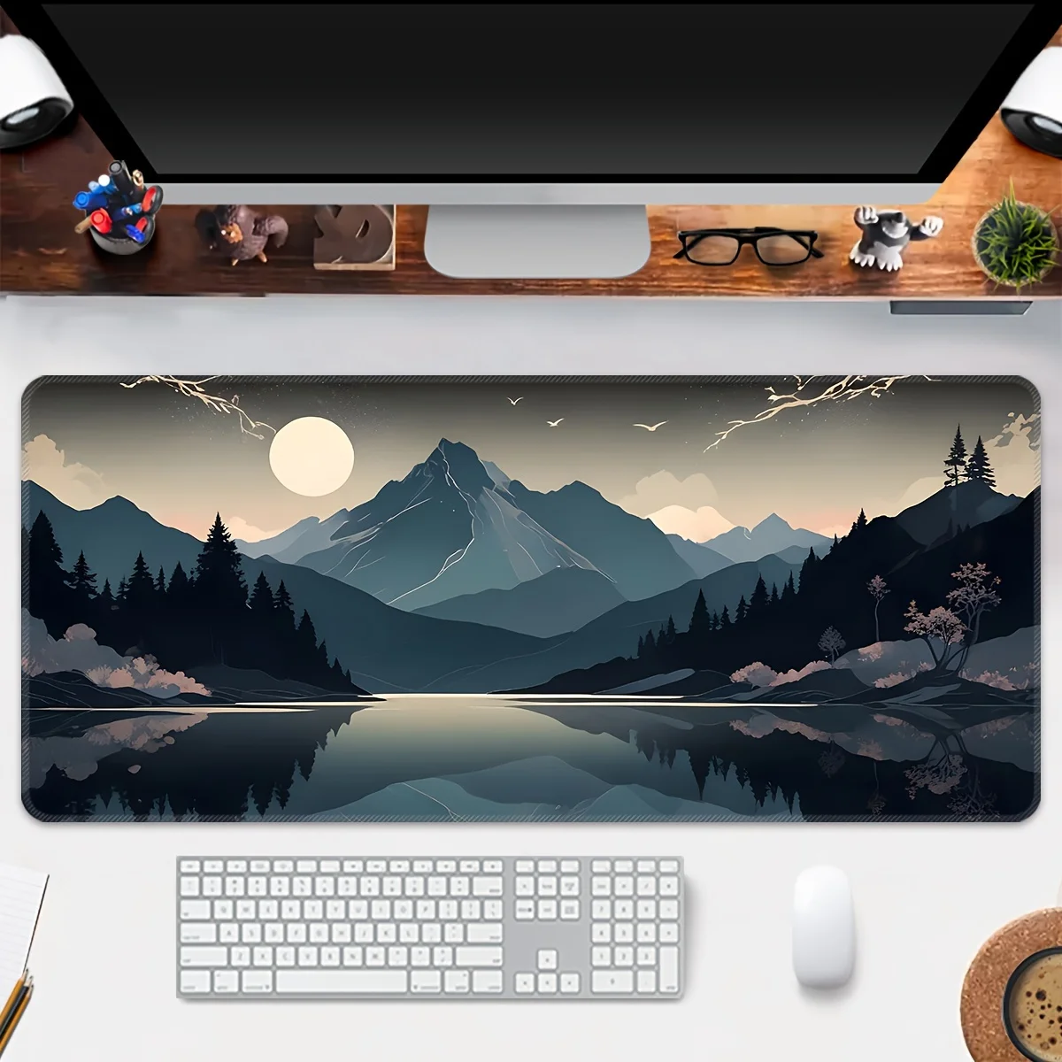 

The super-large gaming mouse pad with a water ripple design and anti-slip rubber base is suitable for gamers and office use