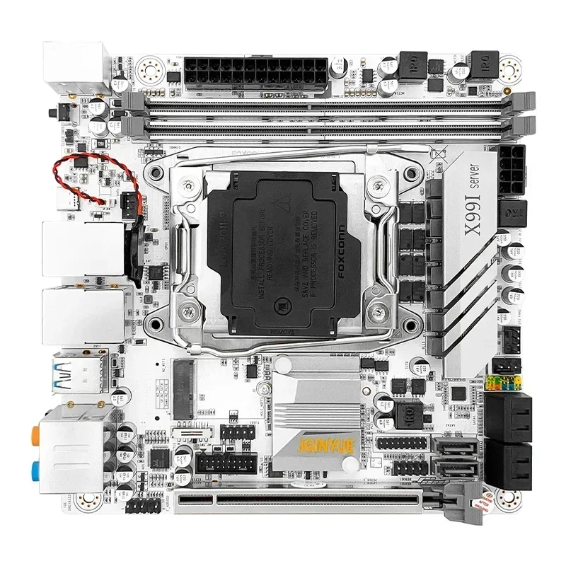 JGINYUE X99 Itx Server Motherboard Set Processor LGA 2011-3 With E5 2680V4 With 2*32GB=64GB DDR4 ECC RAM 2*2.5G Network Card