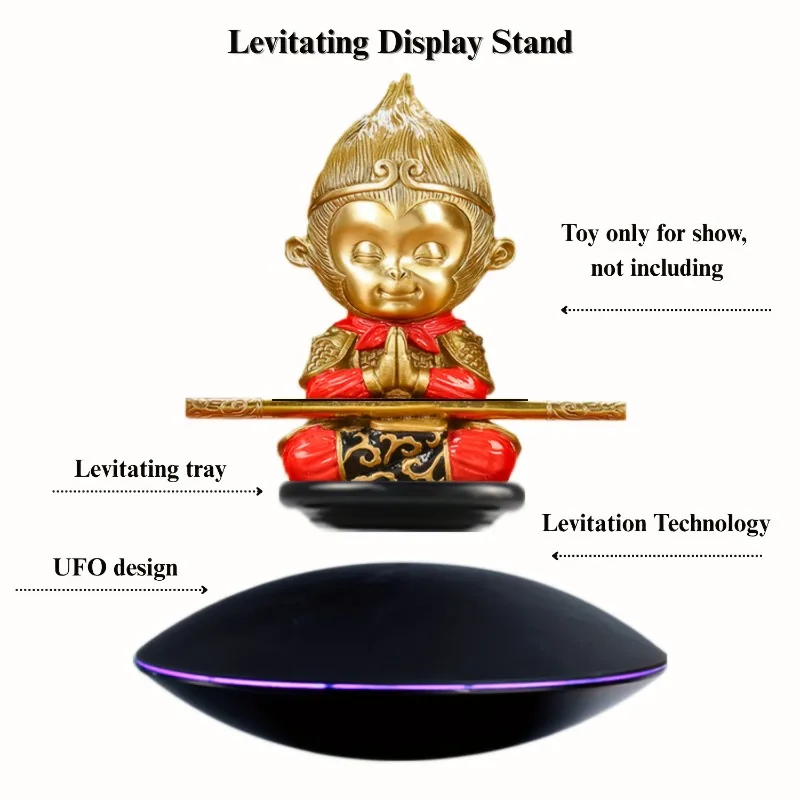 Floating Display Stand | with Levitation Base & Rotation Rack - Compatible for Figures, Miniatures, Dolls, Collectibles
