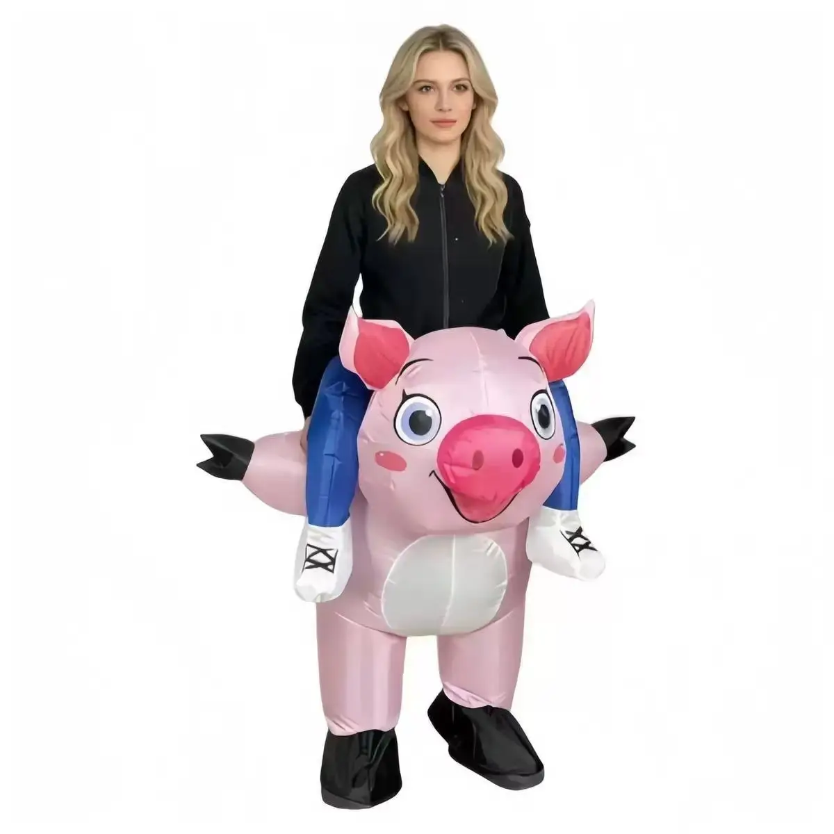 

Bestselling Festival Carnival Cartoon Onesie Inflatable Costume Pink Pig Stage Performance Atmosphere Prop for Parties