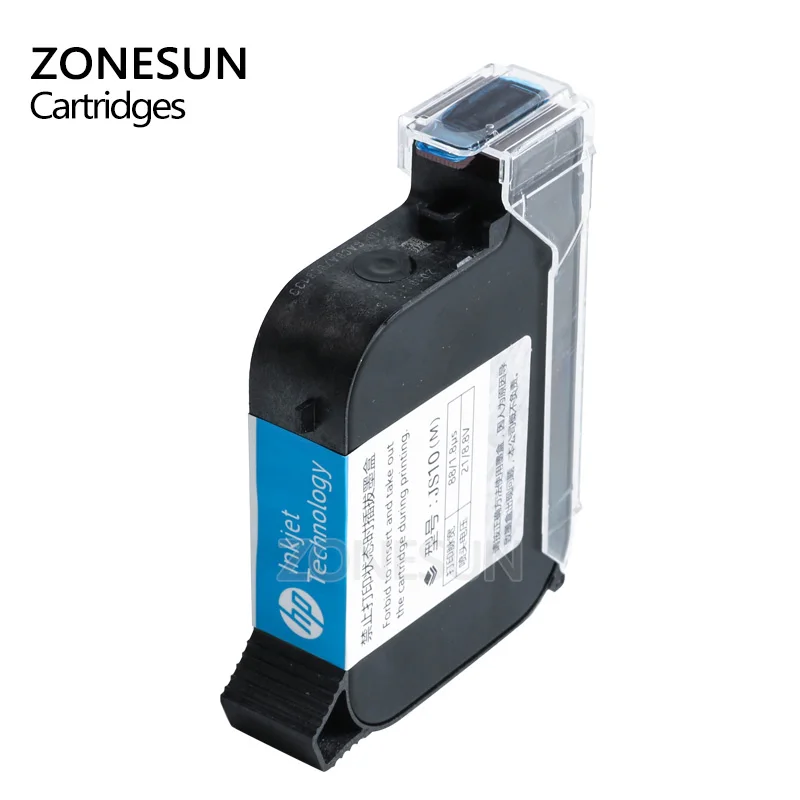 خرطوشة الحبر ZONESUN للطابعة صندوق الحبر ل يده ذكي USB QR رمز طابعة نافثة للحبر آلة الترميز
