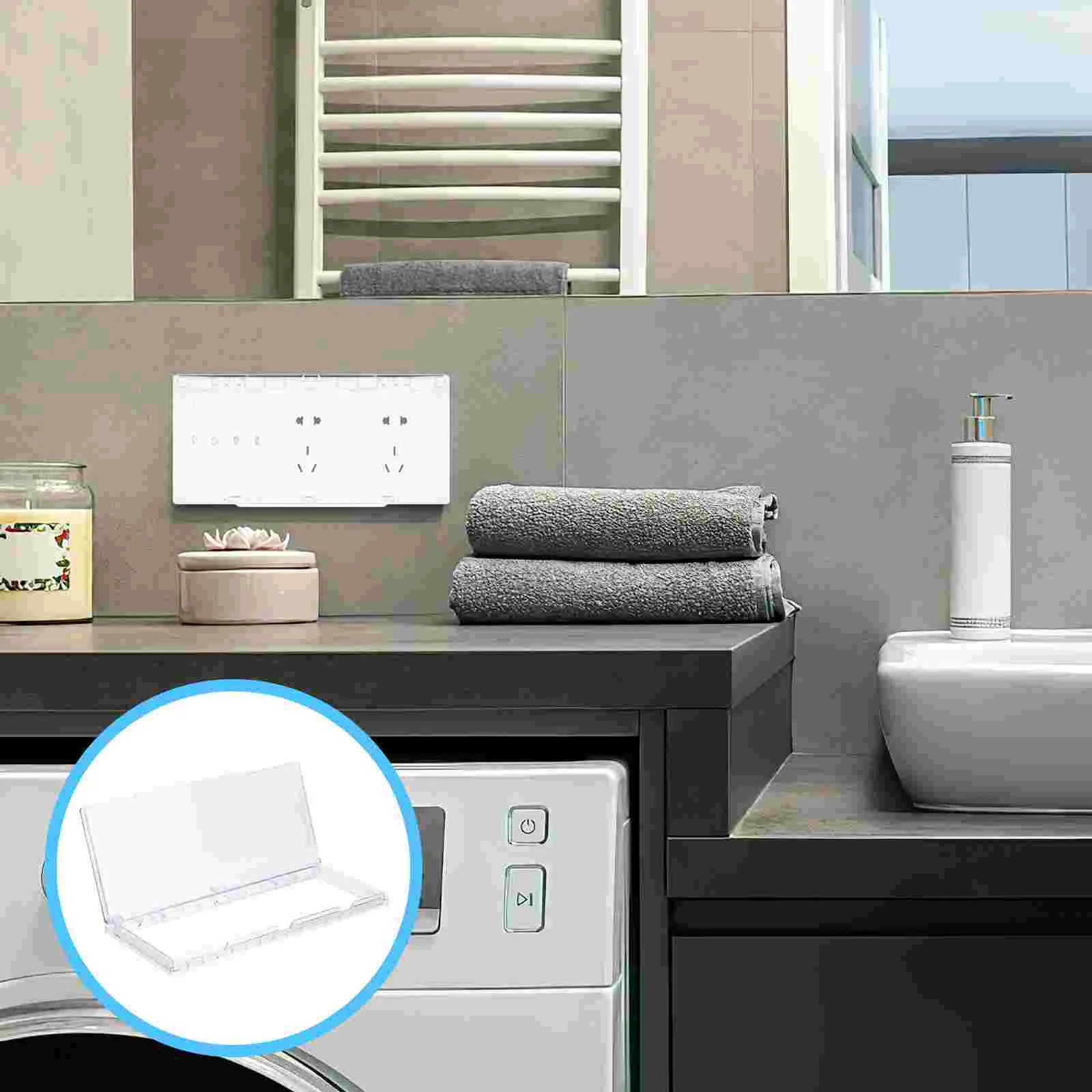

86 Type Ultra Thin Triple Gang Waterproof Cover Bathroom Outlet Socket Protector Easy Install Self Adhesive Splash Proof