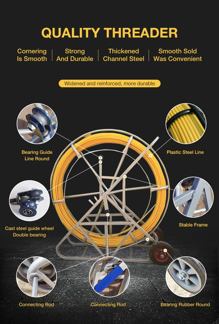 Lengte glasvezel vezel slang kabelkanaal Rodder duwstang voor telecom optische vezelkabel trekken en reinigen