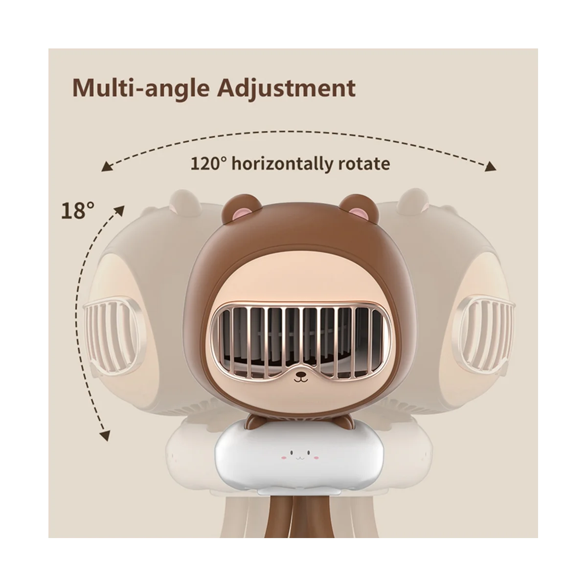 Octopus Shaking Head Fan Stroller Clip Fan Desktop Handheld Multi-Function Rechargeable Mini Fan