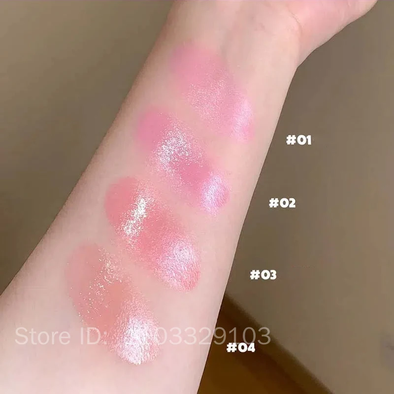 Water Shining Cheek Blush Highlighter Cream High Gloss Glitter Rouge Natural Brighten Face Contouring Blush Highlighter Makeup