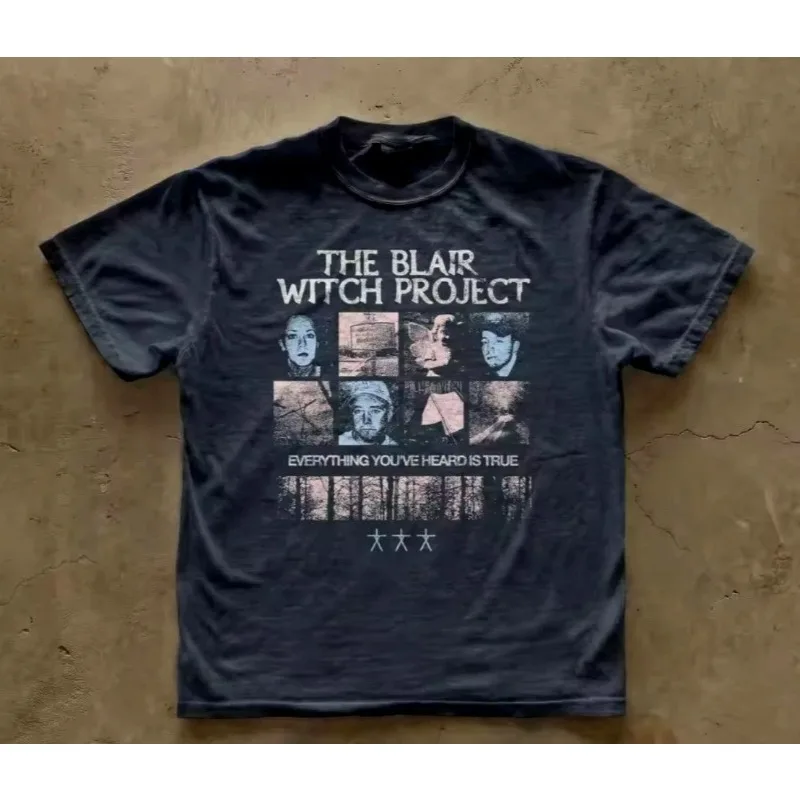 Classic Retro T-shirt, Blair Witch Retro Men's Summer New Item Suitable for Both Men and Women, Casual Original Style T-shirt