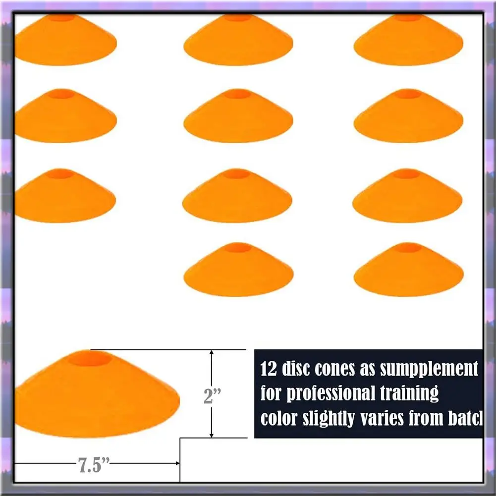 ABJX 새로운 민첩성 사다리 세트 축구, 스포츠 훈련을위한 12 축구 훈련 디스크가있는 20Ft 조정 가능한 속도 훈련 사다리