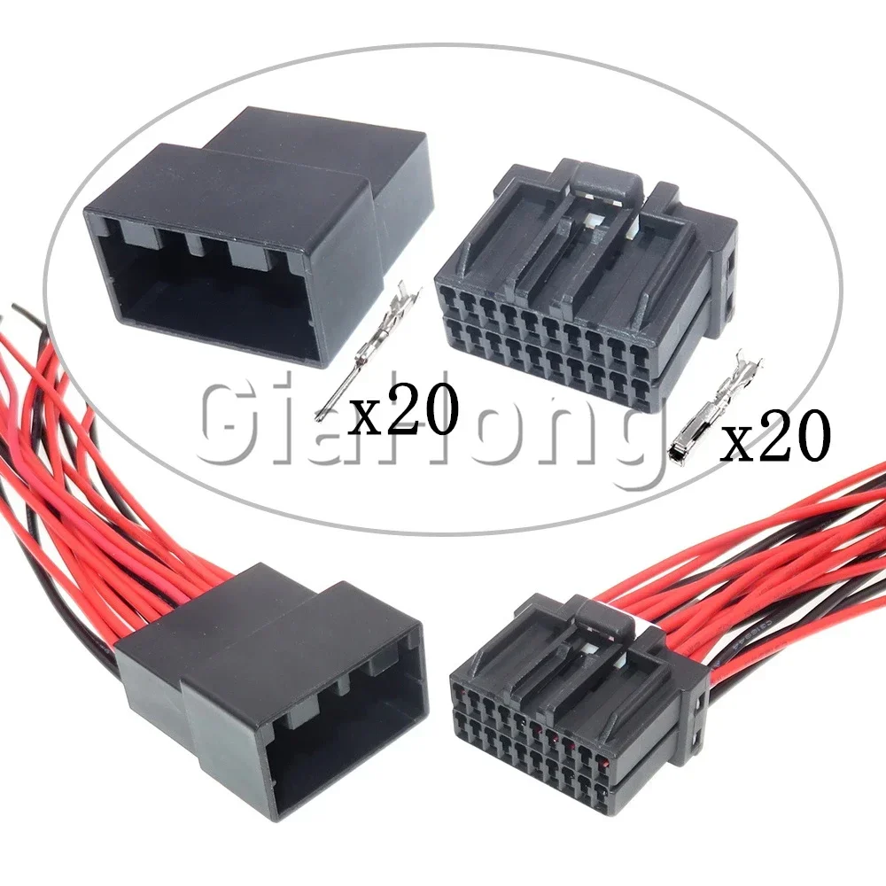 1 Set 20 Ways 175975-2 179254-2 Automotive Connector 175967-2 AC Assembly Wire Adapter with Terminal Car Injector Wiring Socket