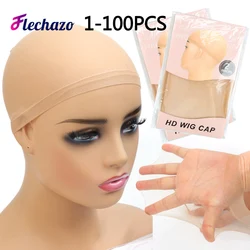 Peluca fina transparente para mujer, gorro de media para Cosplay, HD, transpirable, prémium, 1-100 piezas, venta al por mayor