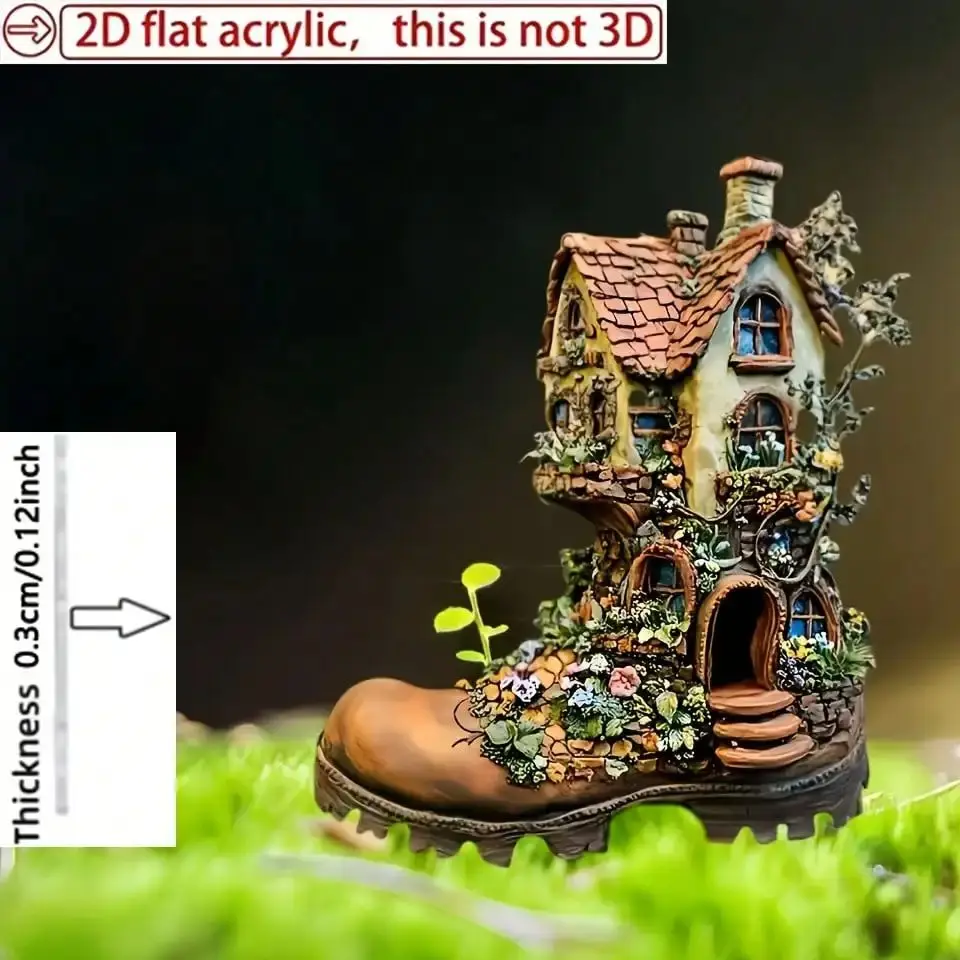 1PCS Fairy Tale Castle Garden Decoration Shoe Shaped Outdoor Ground Insert for Potted Plants And Gardens