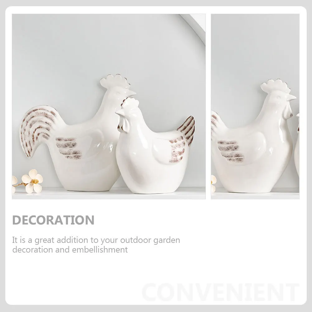 

Rooster Ornament Ceramic Decoration Durable Desktop Craft Home Modern Decoration Office Creative Bird Sculpture