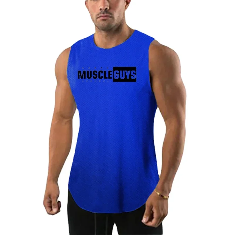 Summer Men Gym fitness Muscle Brother Large Size Quick-Drying Perspiration Sport fashion Breathable Basketball Training Tank Top