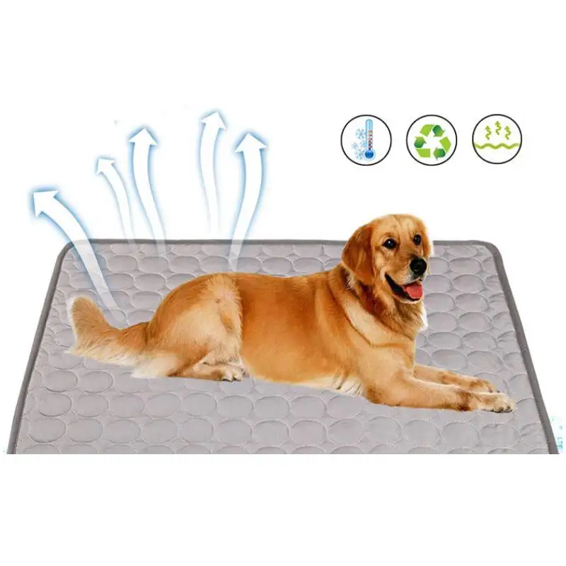 Ice Silk Cooling Pet Mat Washable Summer Pet Breathable Sofa Pad Suitable for Bedroom Living Room Dog Car Seat Cushion Supplies