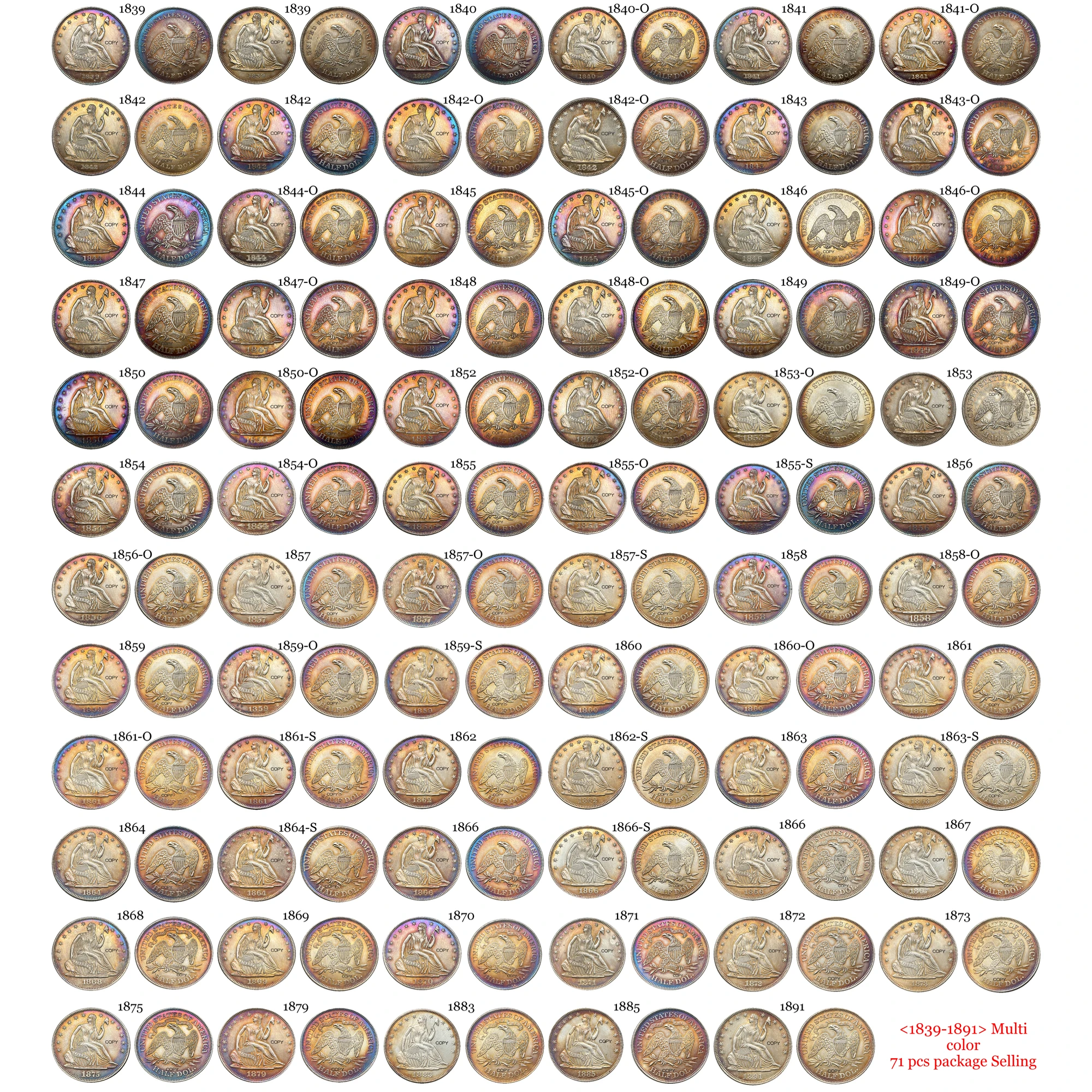 عملة تذكارية للولايات المتحدة ، مجموعة كاملة ، نصف دولار ، نسخة أمريكية ، Ww2 ، #2