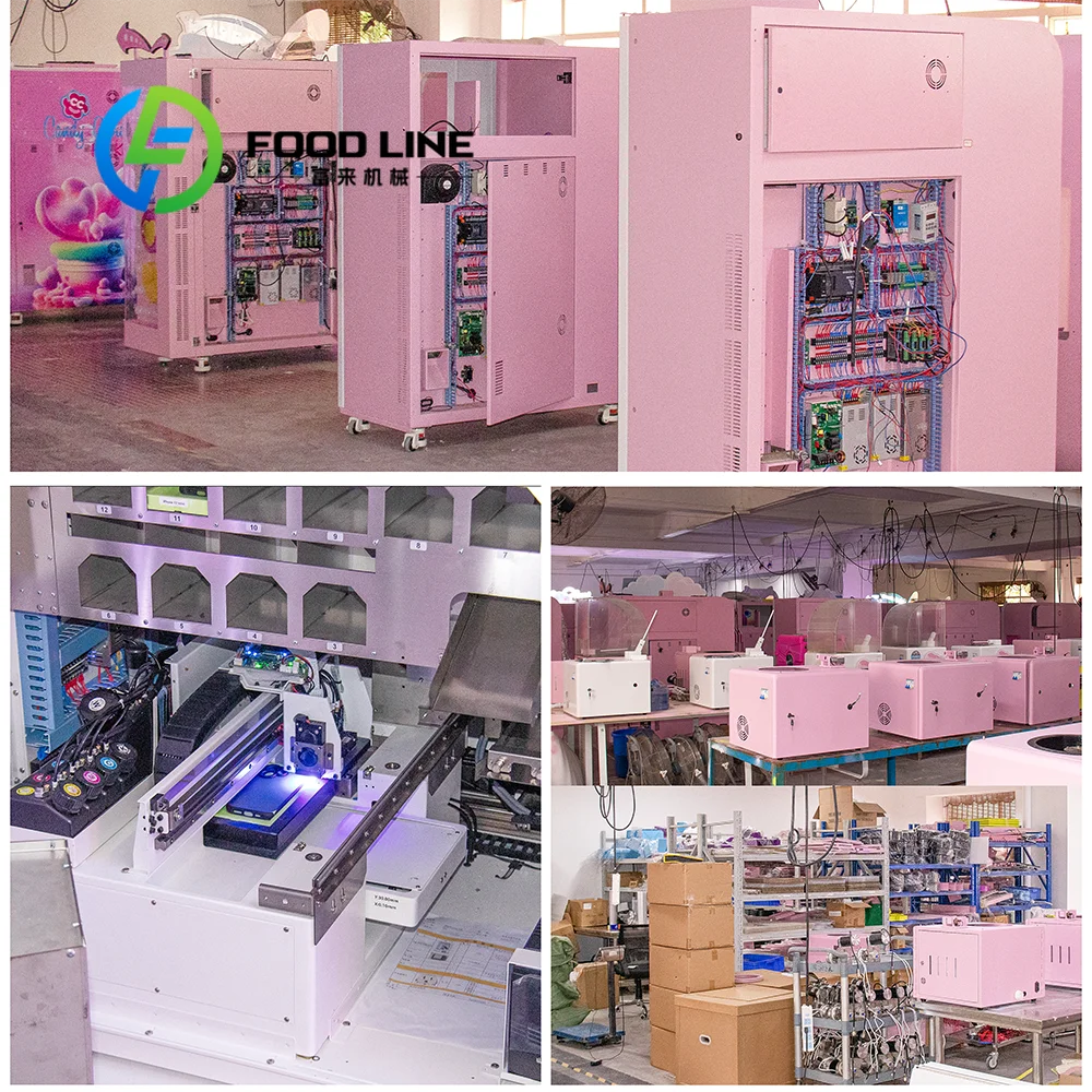 آلة طباعة حالة الهاتف المخصصة آلة بيع حالة الهاتف المحمول عملة بطاقة الائتمان نظام الدفع القهوة بار مركز التسوق