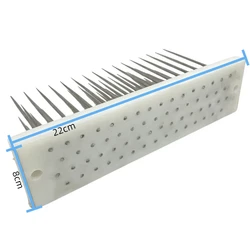 1 unidad de 22cm de pelo blanco con 60 uds de aguja para máquina de peine trama haaknaalden cerraduras de ganchillo trenzas conjunto de ganchos pelucas peluca aguja