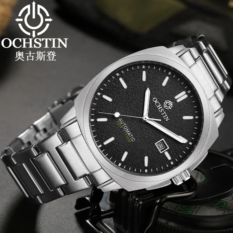 OCHSTIN Retro Elegant Men Self‑winding Automatic Mechanical Watch Man Architect Series Stainless‑Steel Band Waterproof Watches view 2