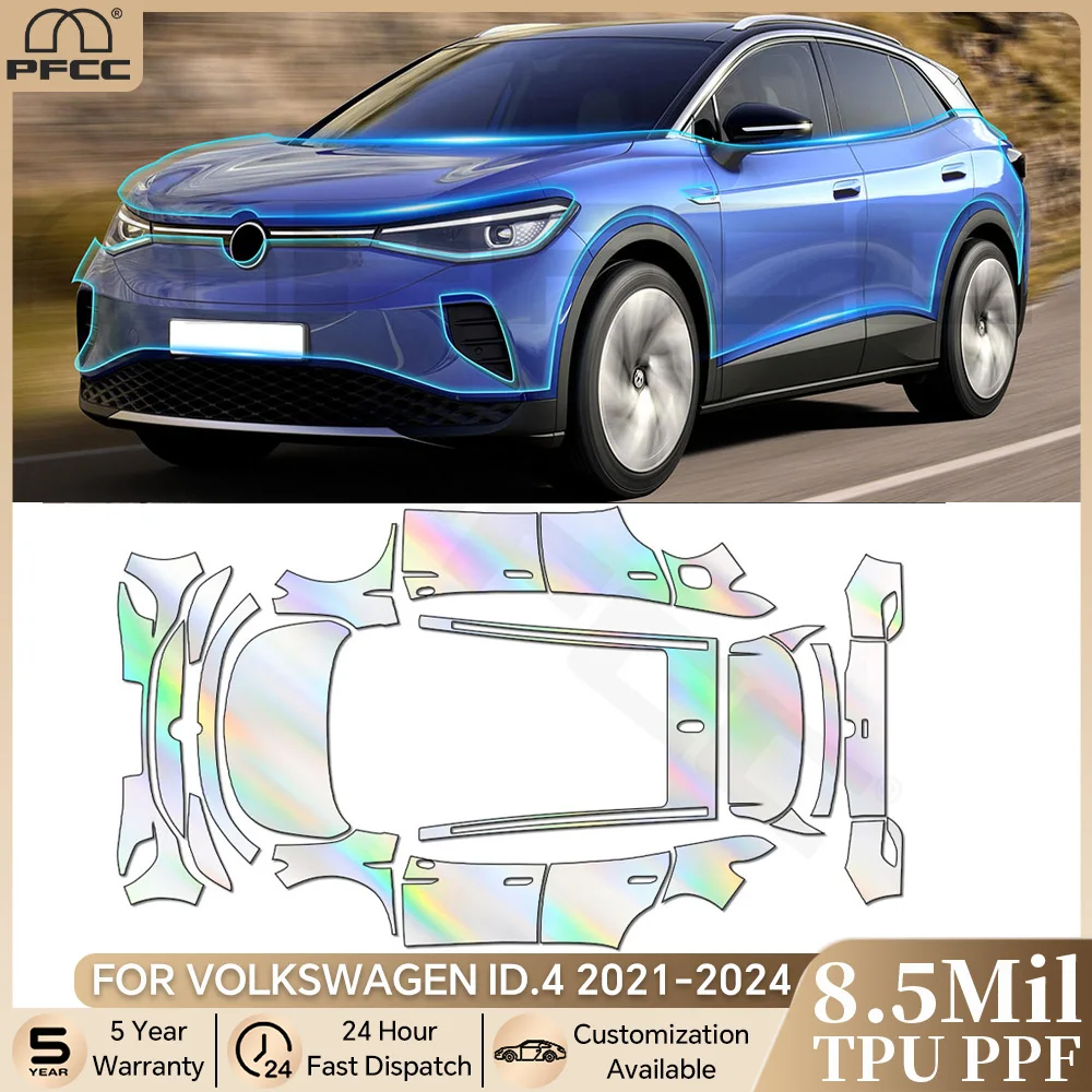 

For Volkswagen ID.4 2021-2024 Pre-cut PPF Bra 8.5Mil TPU Anti-scratch Paint Protection Film Car Body Clear Resistant Cover