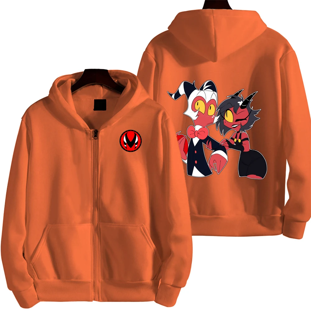 Anime Moxxie Millie Helluva Boss Men Hoodie Spring Autumn Women Oversized Sweatshirt With Zipper New Cartoon Anime Couple Coat