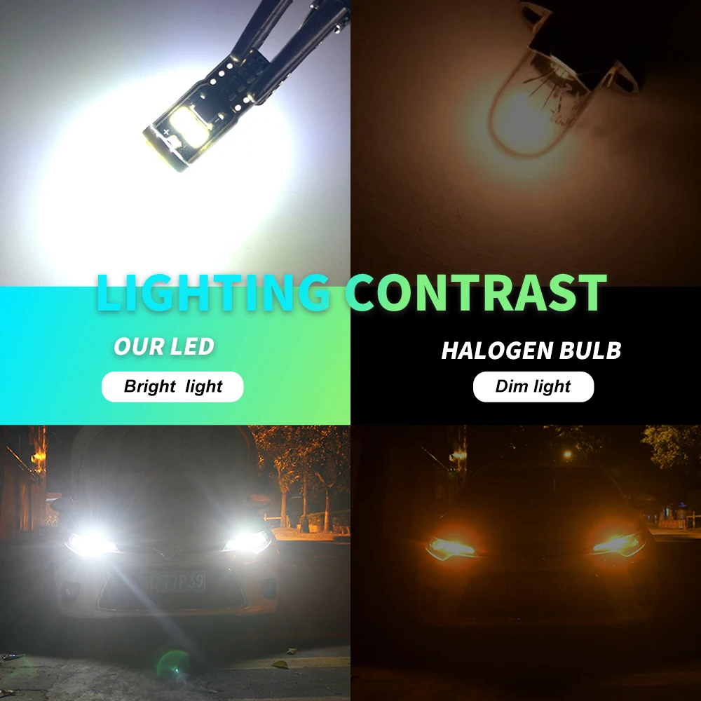 1Pcs T10 W5W WY5W 2825 Super Bright LED Canbus No Error Car Interior Reading Dome Lights Auto Parking Lamp Wedge Tail Side Bulb - Image 5