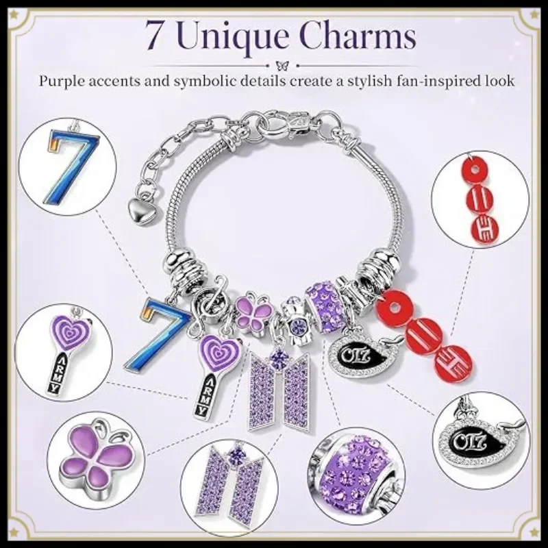 Cartoon BT21 Group Whale OT7ARMY Bead Bracelet Fan Merchandise view 6