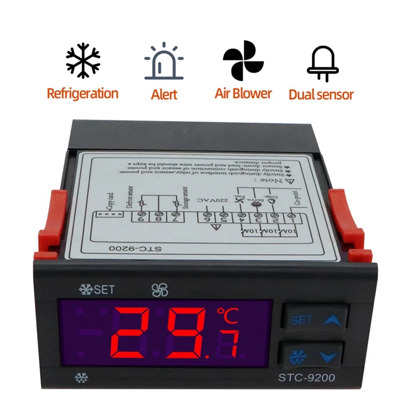 5X STC-9200 Digital Temperature Controller Thermoregulatorre With Frigeration Defrost Fan Alarm Function AC 220V