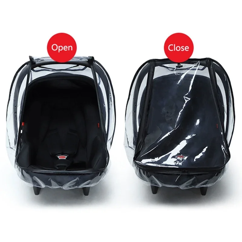 Baby Car Rain Cover EVA Stroller Weather Shield Waterproof Windproof Breathable Clear for Newborn